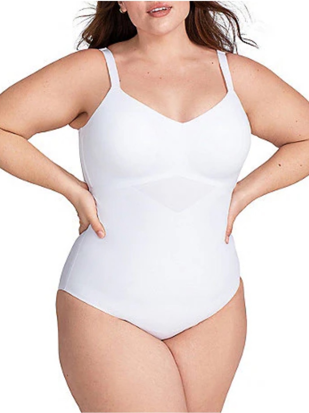 Honeylove Cami Bodysuit Size L White Shapewear Wireless